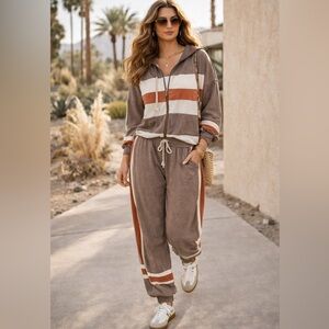 🆕 SET POL Gauze DISTRESSED Set in Stylish Canyon Crest Color- grayish-brown NWOT